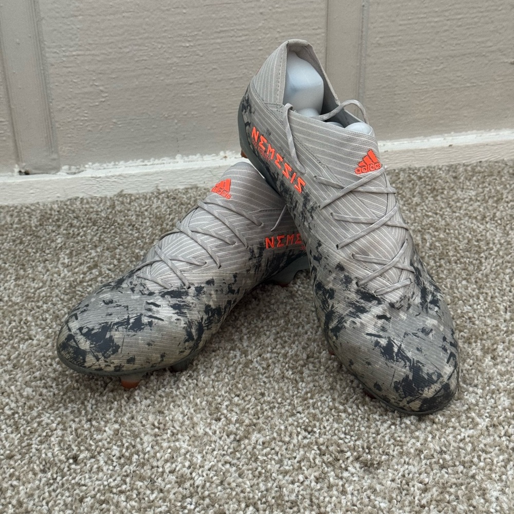 Adidas Nemeziz 19.1 Firm Ground Soccer Cleats - Grey/Orange - Encryption pack